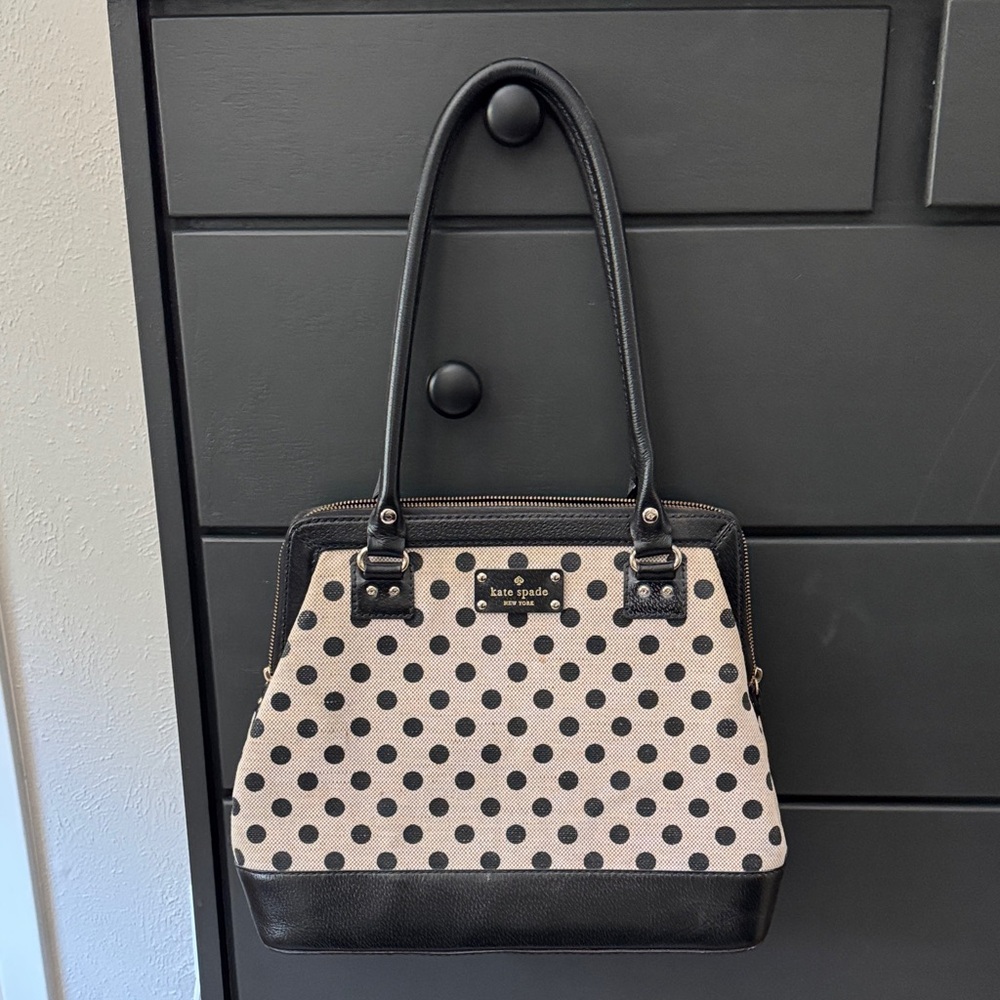 Kate Spade Black and Cream Polka Dot Shoulder Bag